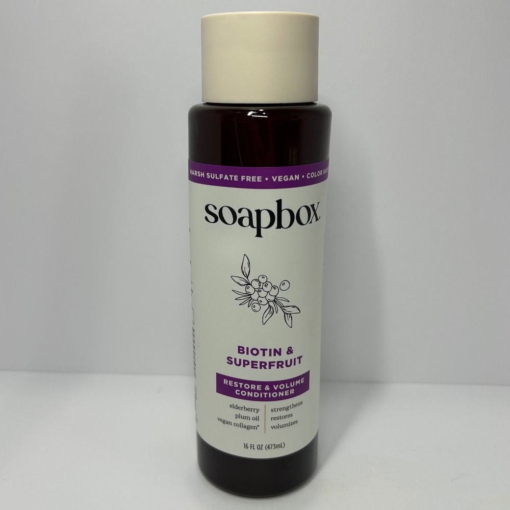 Soapbox Biotin & Superfruit Restore & Volume Conditioner 16oz Vegan Collagen